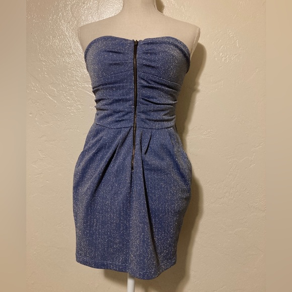 Mystic Party Dress Size Small Steel Blue and Gold - Picture 2 of 8